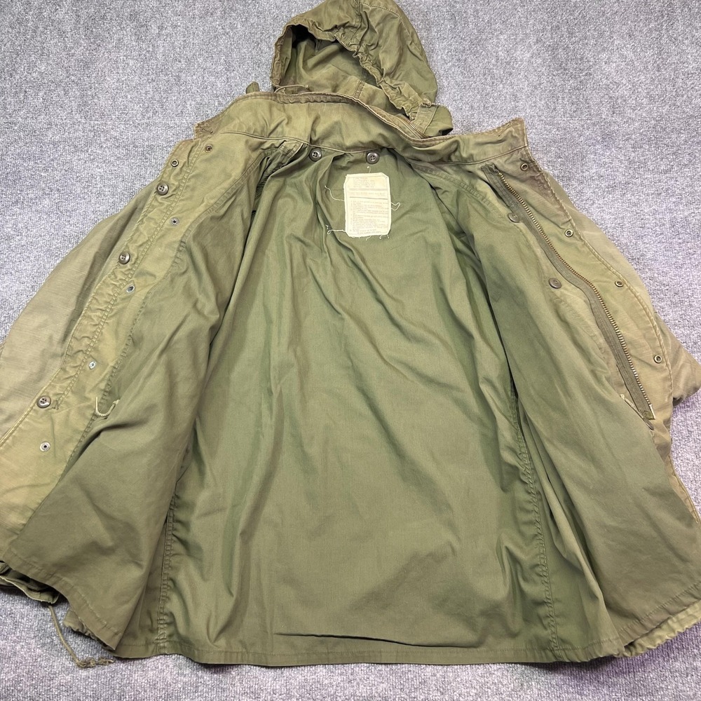 Vintage Alpha Industries Coat Mens XL Green Canvas Cold Weather Field OG-107 - Picture 9 of 14
